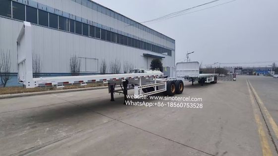 12 Tekerlekli 12.00R25 Superlink Trailers 20ft ve 40ft konteyner taşımacılığı için çift römork