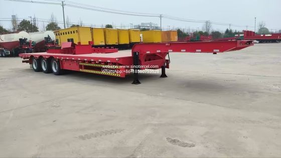 Yarım Düşük Yataklı Relye 60t 3 Axle Düşük Yataklı Relye Yükleme Konteynerleri Yükseklik Sınırlı Alanlarda Uyumlu Sürüş