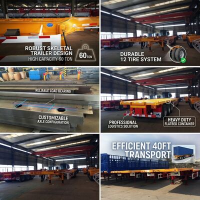 Özel 3 Eksenli Flatbed Yarım Rel 6880mm 1310mm Tekerlek Bazası