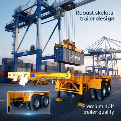 1310mm Tekerlek Skeletik Yarım Relye 40ft 4 Axle Yarım Relye