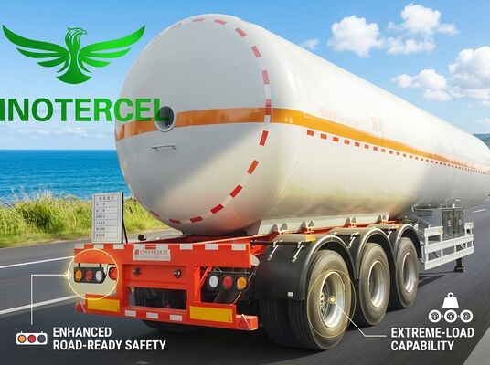 55000Ltr benzin tankı üç eksenli Lng yarı römork